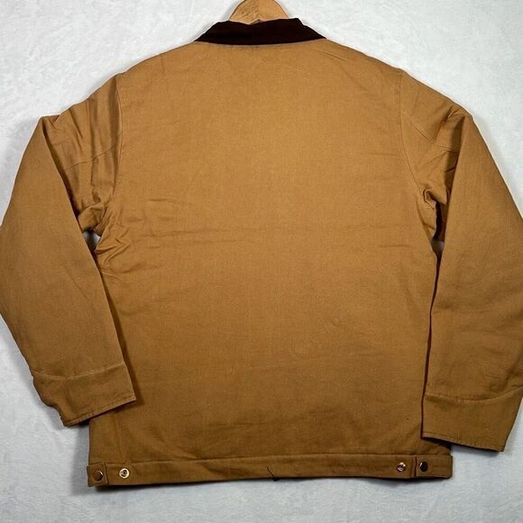 Reason Clothing Tradesman Work Jacket- Block colors- Tan long sleeve- Men Large - Picture 3 of 9